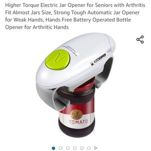 Electric Jar opener for Arthritis hands , weak hands New battery operated
